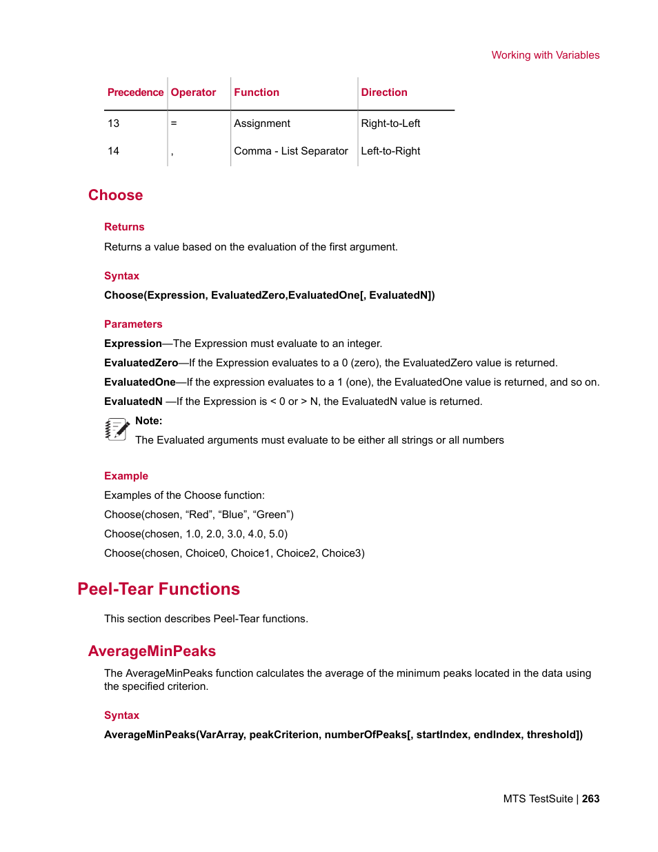 Choose, Peel-tear functions, Averageminpeaks | MTS Multipurpose Elite User Manual | Page 263 / 662