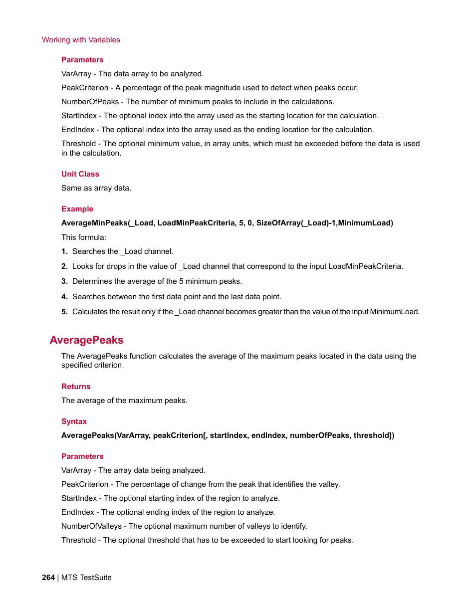 Averagepeaks | MTS Multipurpose Elite User Manual | Page 264 / 662