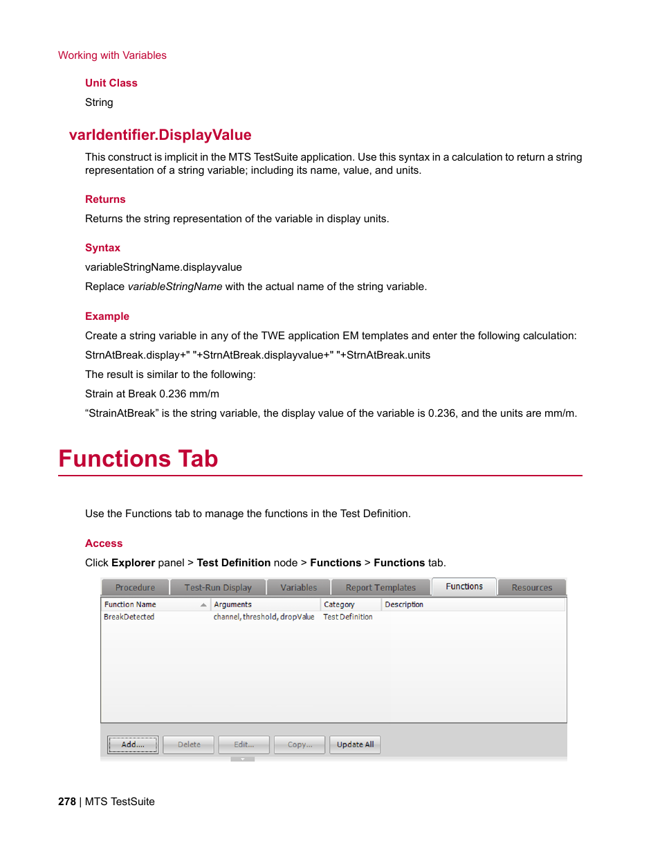 Varidentifier.displayvalue, Functions tab | MTS Multipurpose Elite User Manual | Page 278 / 662