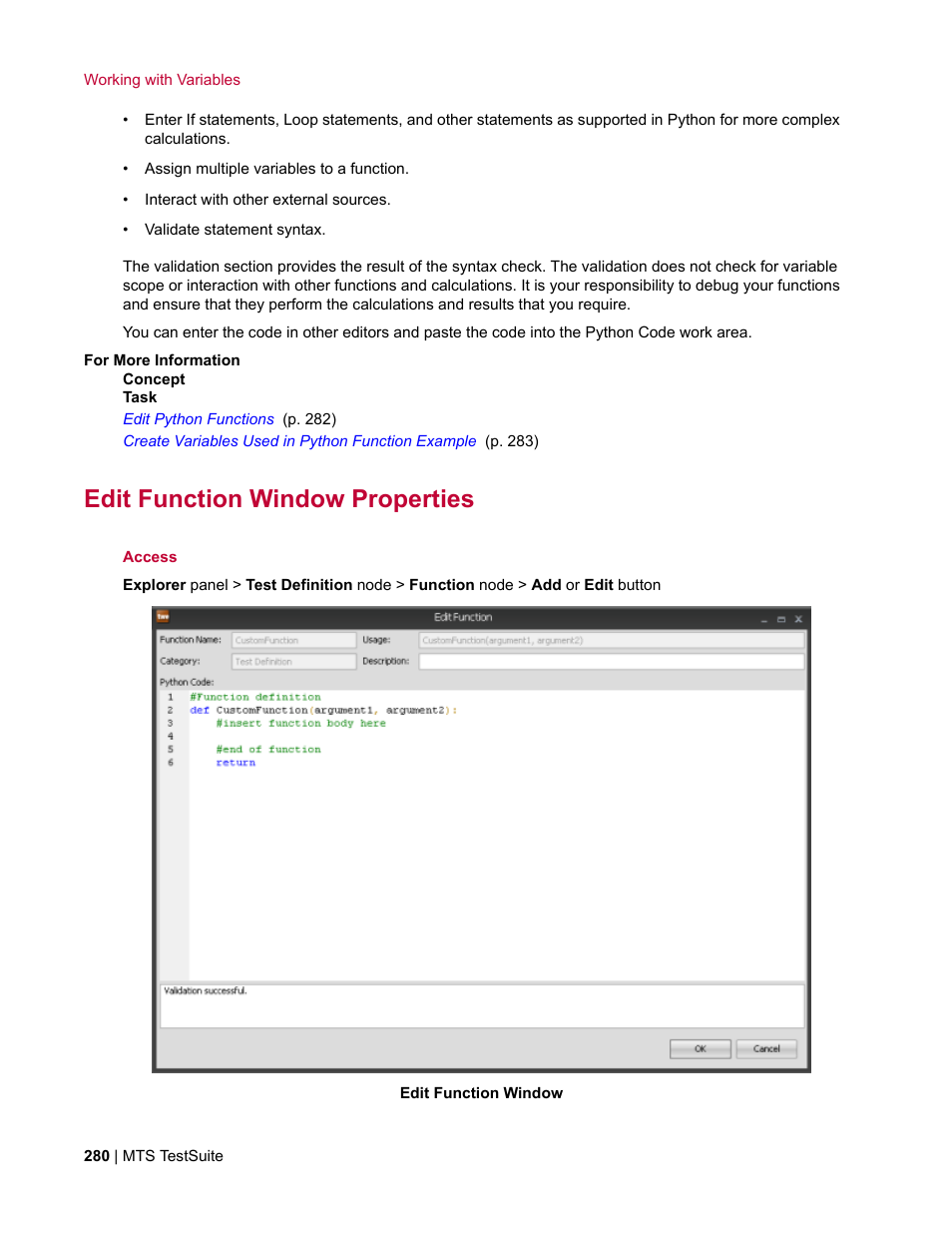 Edit function window properties | MTS Multipurpose Elite User Manual | Page 280 / 662