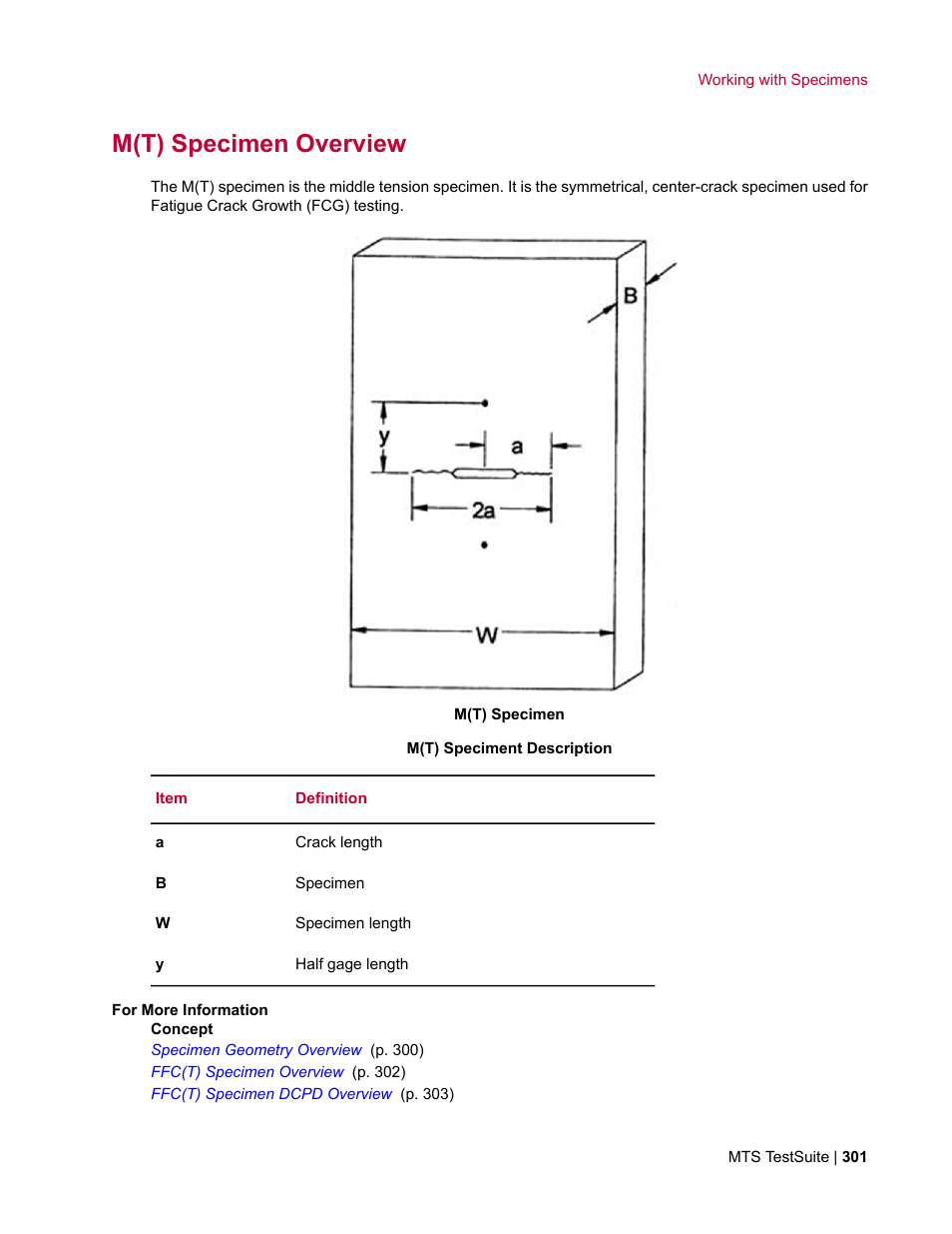 M(t) specimen overview | MTS Multipurpose Elite User Manual | Page 301 / 662