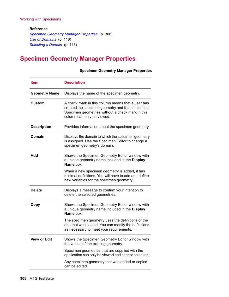 Specimen geometry manager properties | MTS Multipurpose Elite User Manual | Page 308 / 662