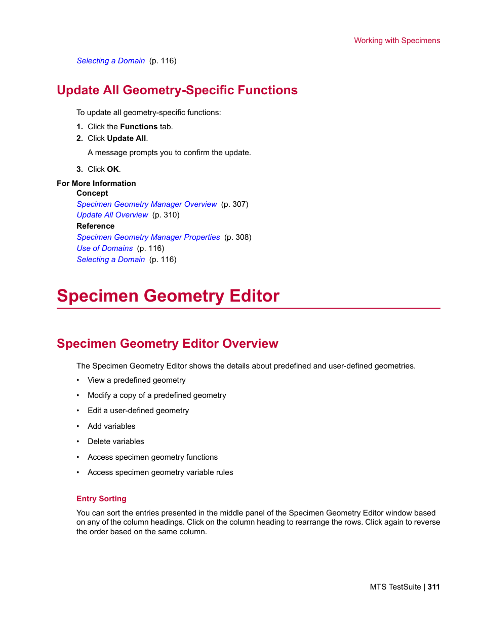 Update all geometry-specific functions, Specimen geometry editor, Specimen geometry editor overview | MTS Multipurpose Elite User Manual | Page 311 / 662