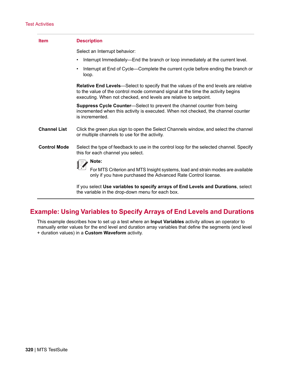 MTS Multipurpose Elite User Manual | Page 320 / 662