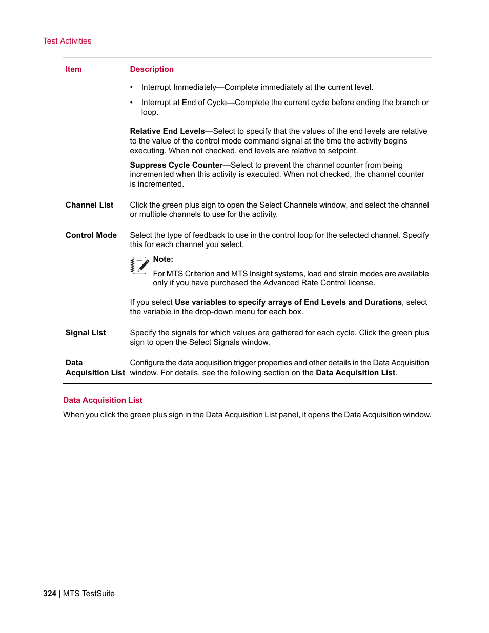 MTS Multipurpose Elite User Manual | Page 324 / 662