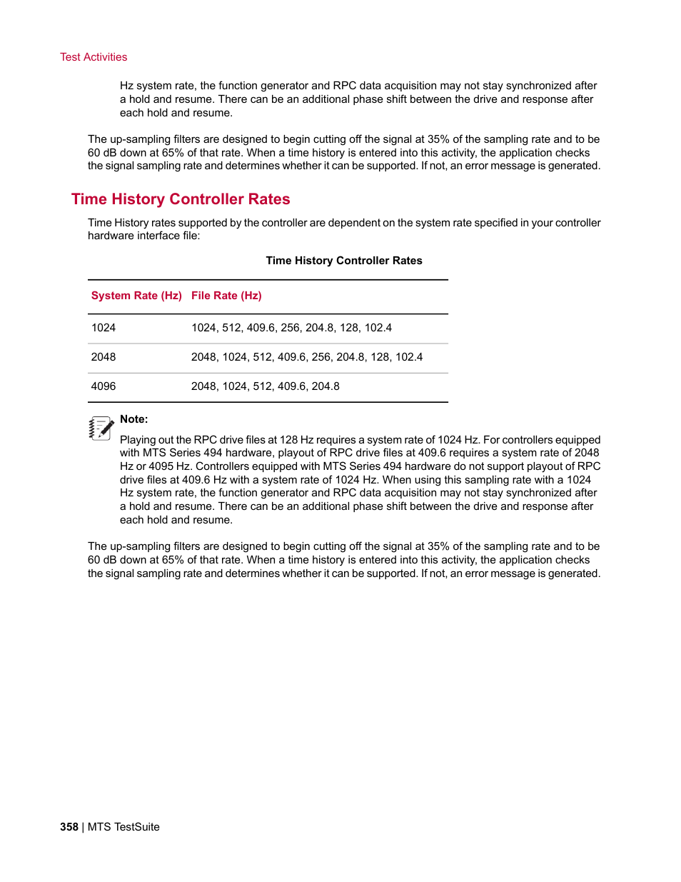 Time history controller rates | MTS Multipurpose Elite User Manual | Page 358 / 662