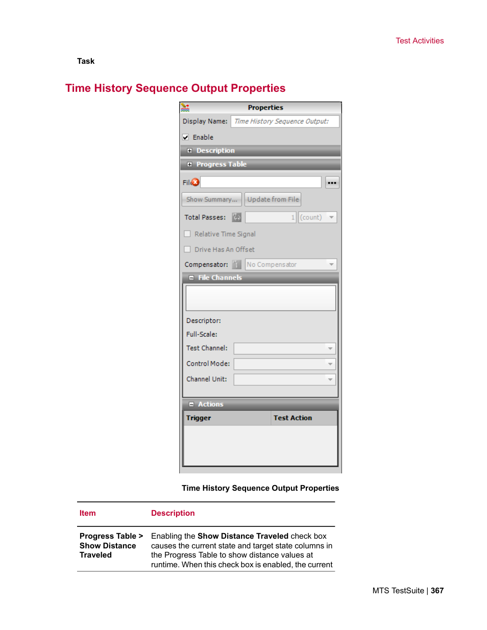 Time history sequence output properties | MTS Multipurpose Elite User Manual | Page 367 / 662