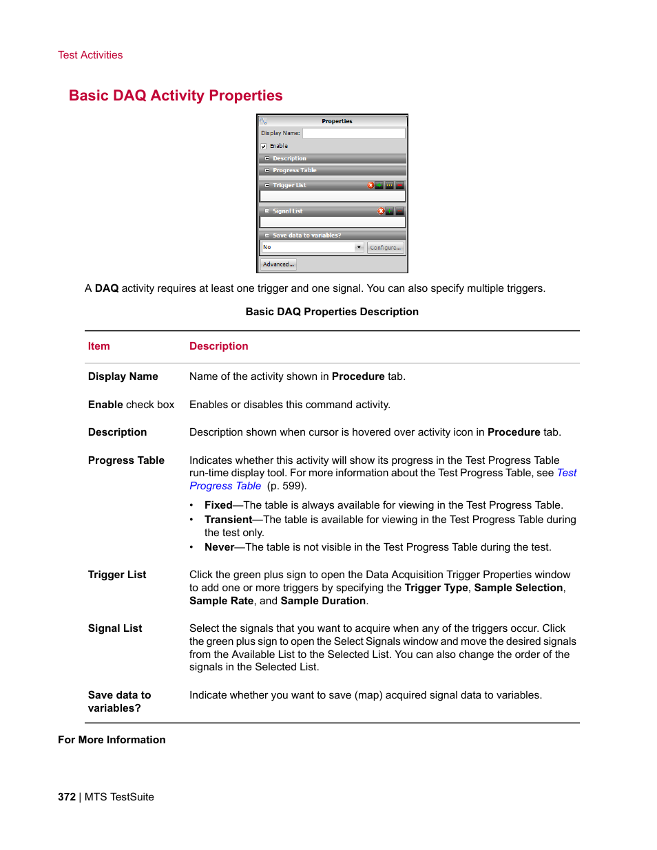 Basic daq activity properties | MTS Multipurpose Elite User Manual | Page 372 / 662