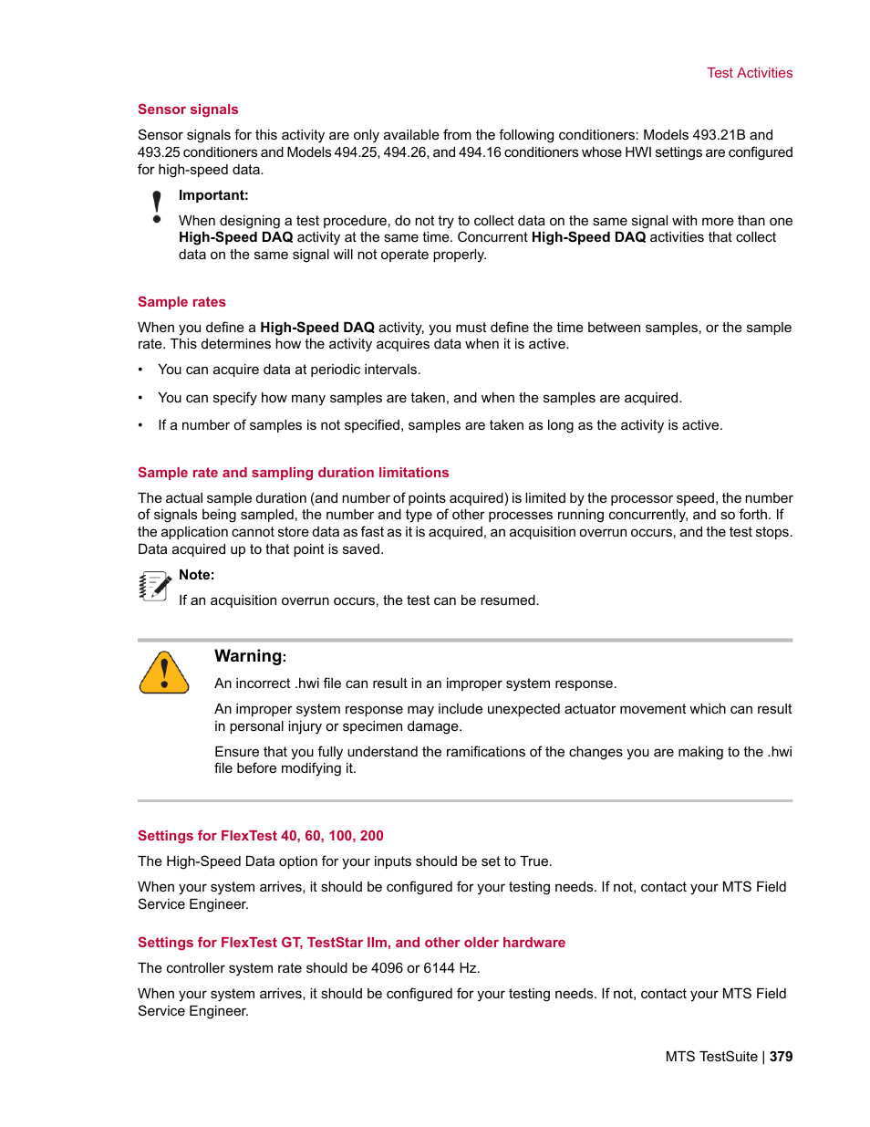 MTS Multipurpose Elite User Manual | Page 379 / 662