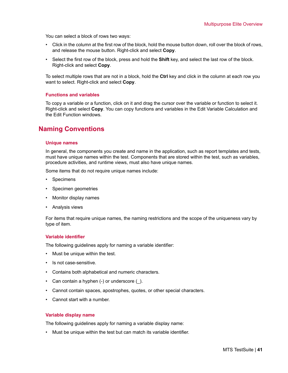 Naming conventions | MTS Multipurpose Elite User Manual | Page 41 / 662