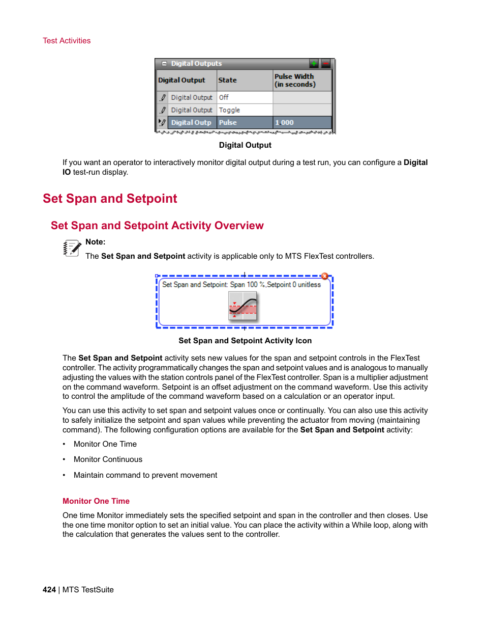 Set span and setpoint, Set span and setpoint activity overview | MTS Multipurpose Elite User Manual | Page 424 / 662