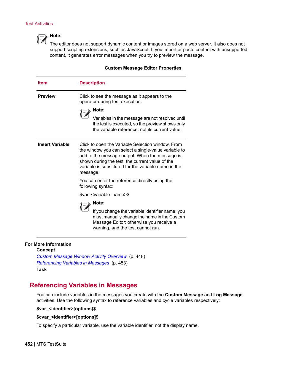 Referencing variables in messages | MTS Multipurpose Elite User Manual | Page 452 / 662