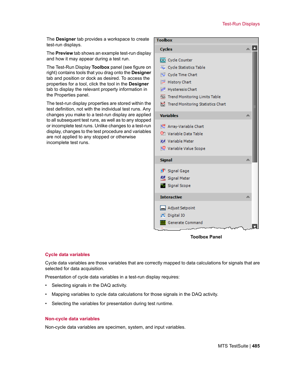 MTS Multipurpose Elite User Manual | Page 485 / 662