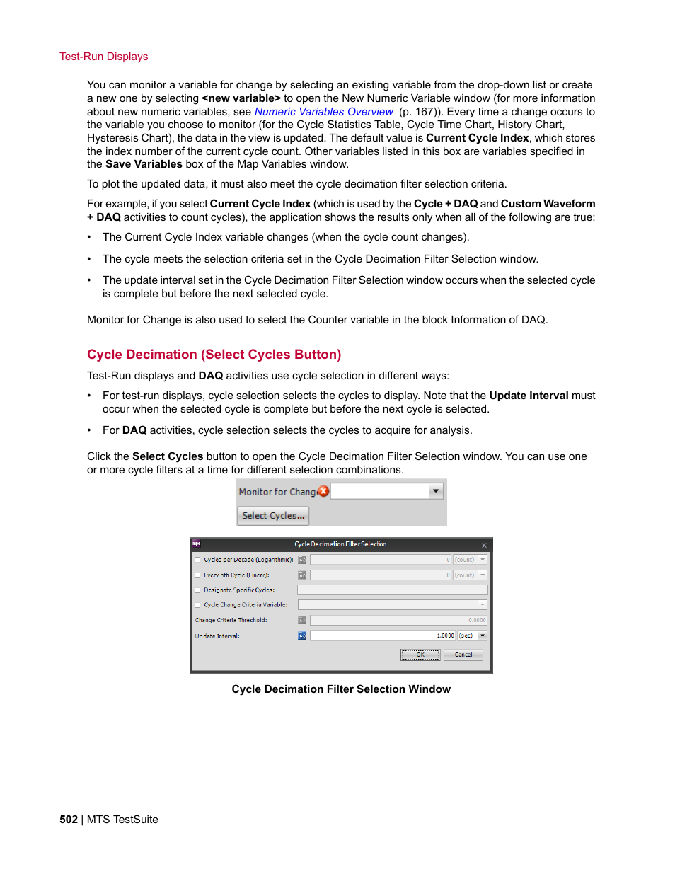 Cycle decimation (select cycles button) | MTS Multipurpose Elite User Manual | Page 502 / 662