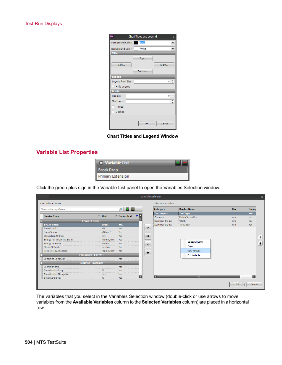 Variable list properties | MTS Multipurpose Elite User Manual | Page 504 / 662