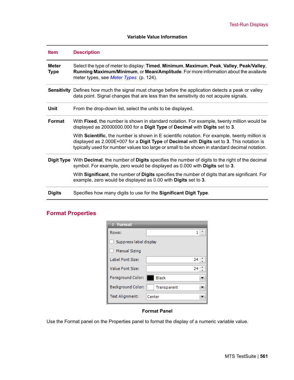 Format properties | MTS Multipurpose Elite User Manual | Page 561 / 662