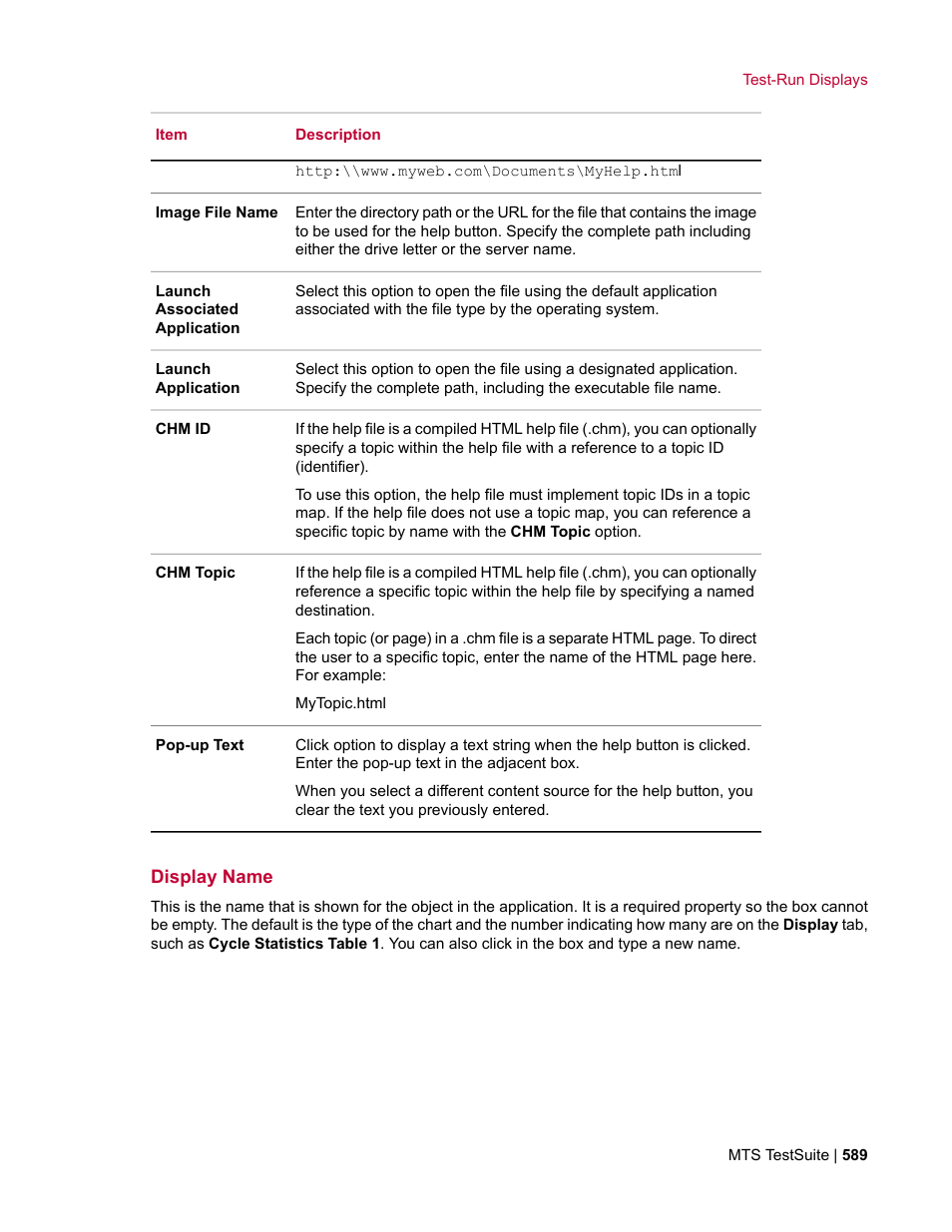 Display name | MTS Multipurpose Elite User Manual | Page 589 / 662
