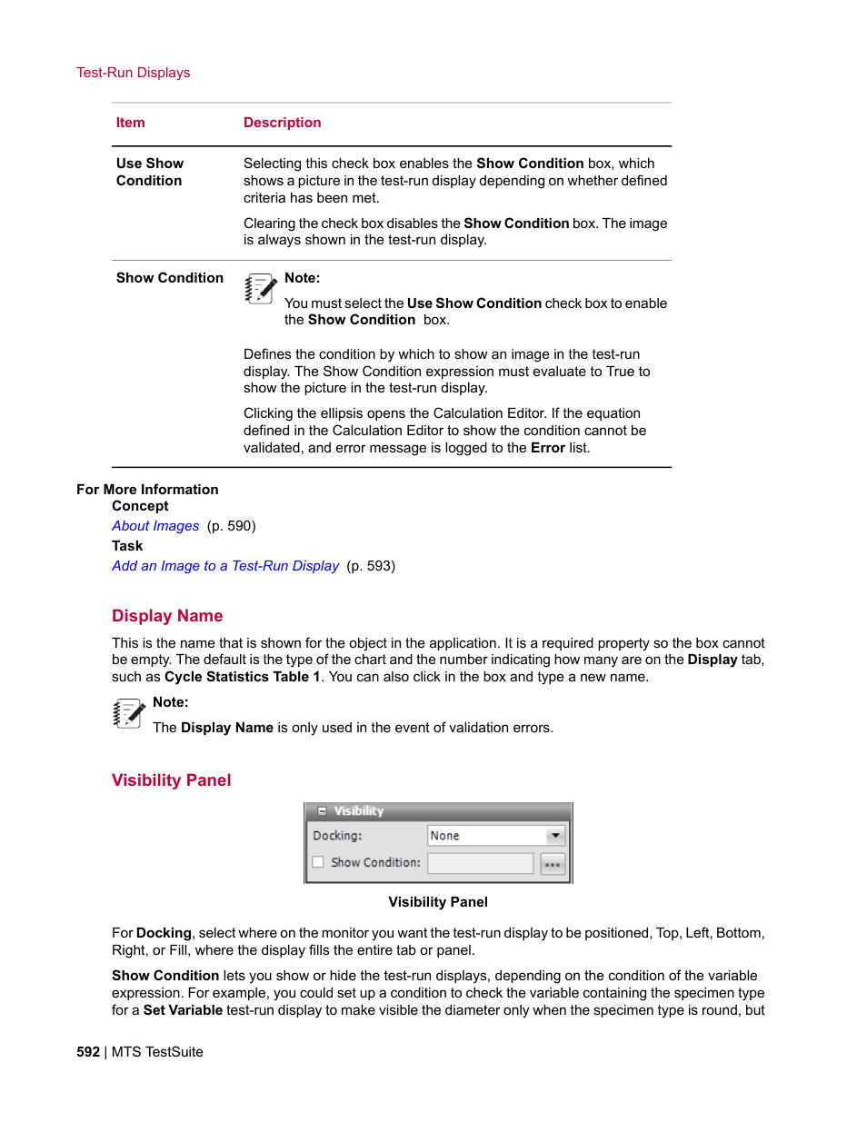Display name, Visibility panel | MTS Multipurpose Elite User Manual | Page 592 / 662