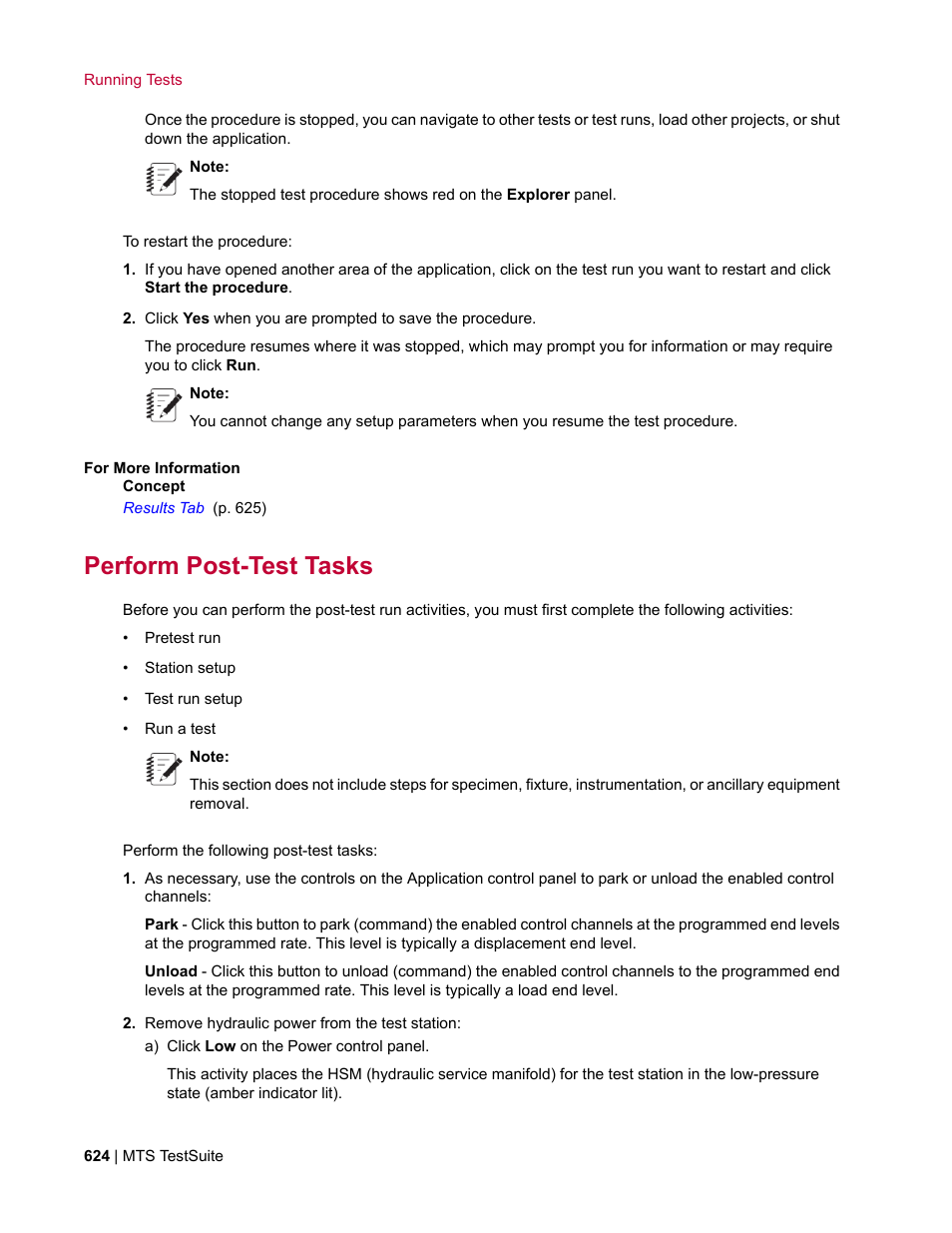 Perform post-test tasks | MTS Multipurpose Elite User Manual | Page 624 / 662