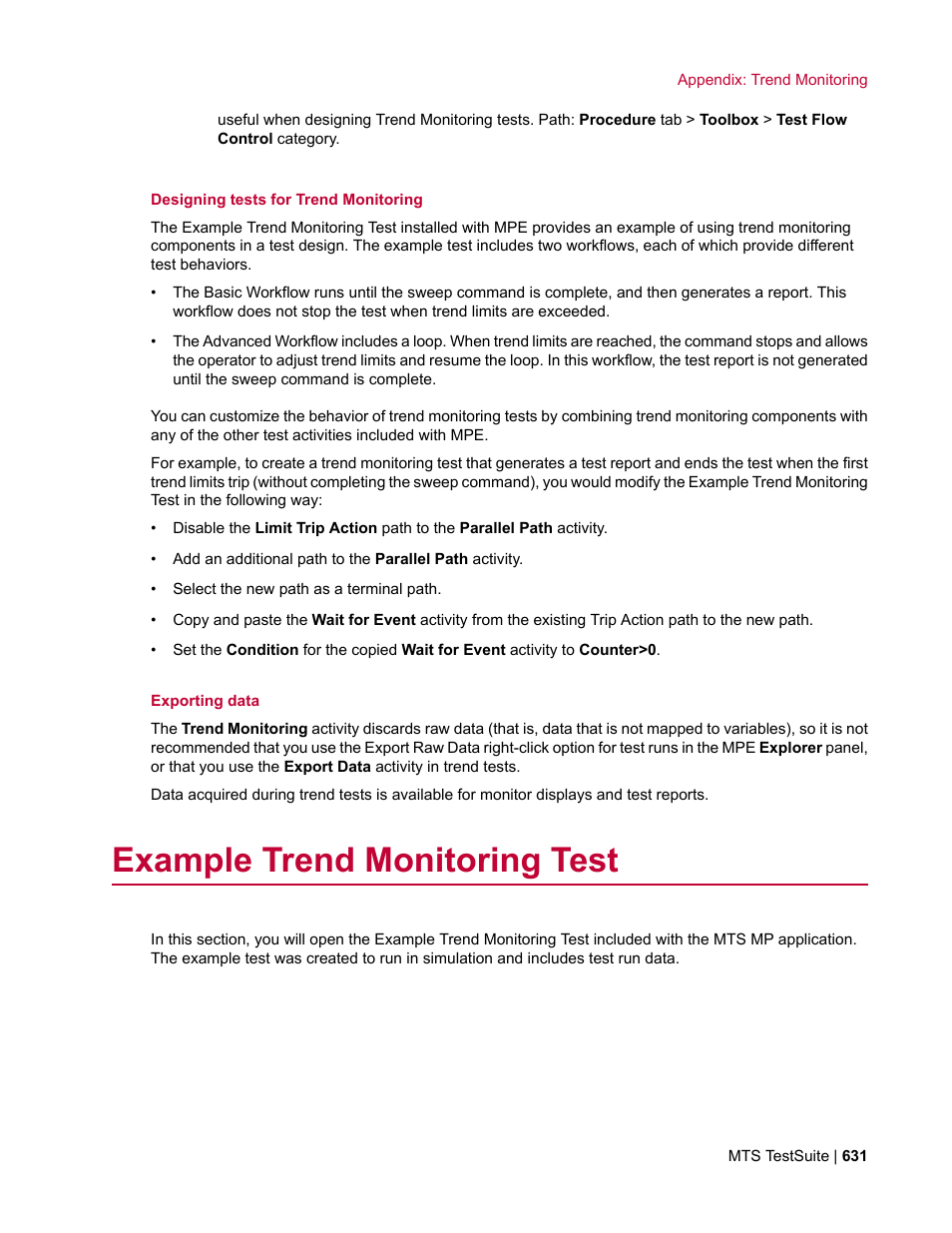 Example trend monitoring test | MTS Multipurpose Elite User Manual | Page 631 / 662