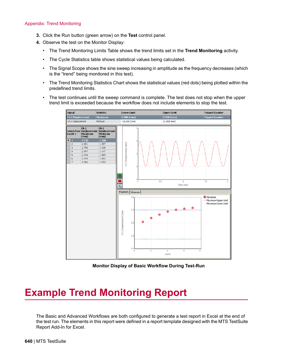 Example trend monitoring report | MTS Multipurpose Elite User Manual | Page 640 / 662