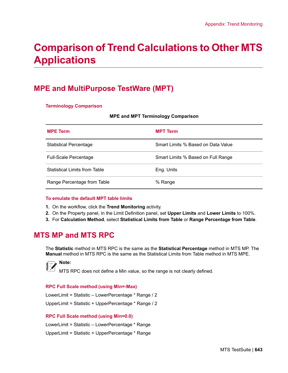 Mpe and multipurpose testware (mpt), Mts mp and mts rpc | MTS Multipurpose Elite User Manual | Page 643 / 662