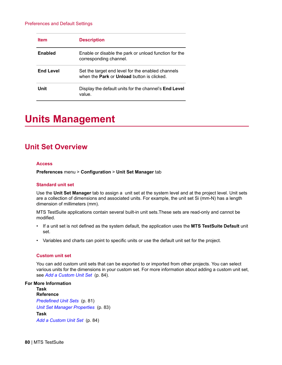 Units management, Unit set overview | MTS Multipurpose Elite User Manual | Page 80 / 662