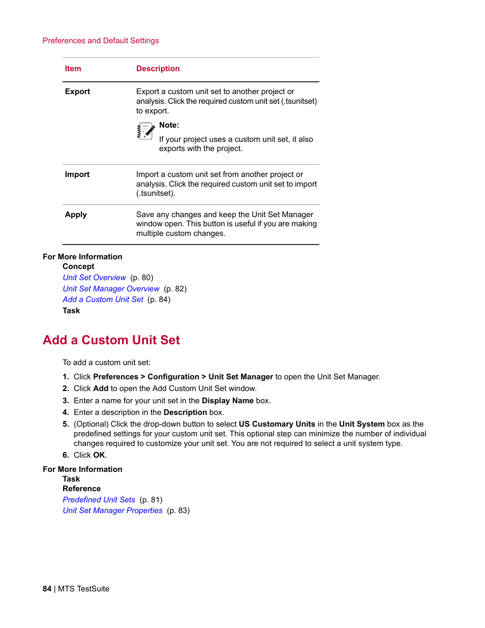 Add a custom unit set | MTS Multipurpose Elite User Manual | Page 84 / 662