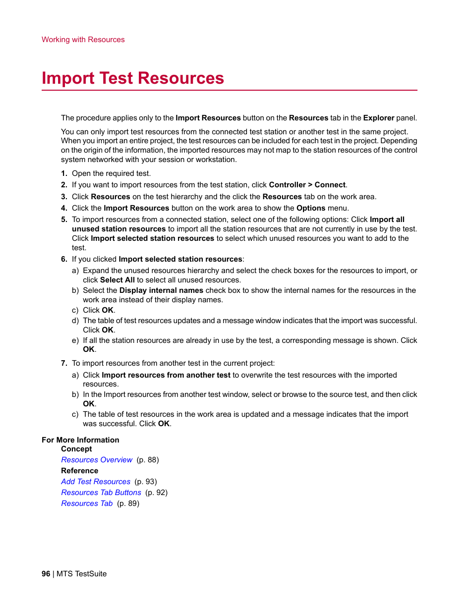 Import test resources | MTS Multipurpose Elite User Manual | Page 96 / 662