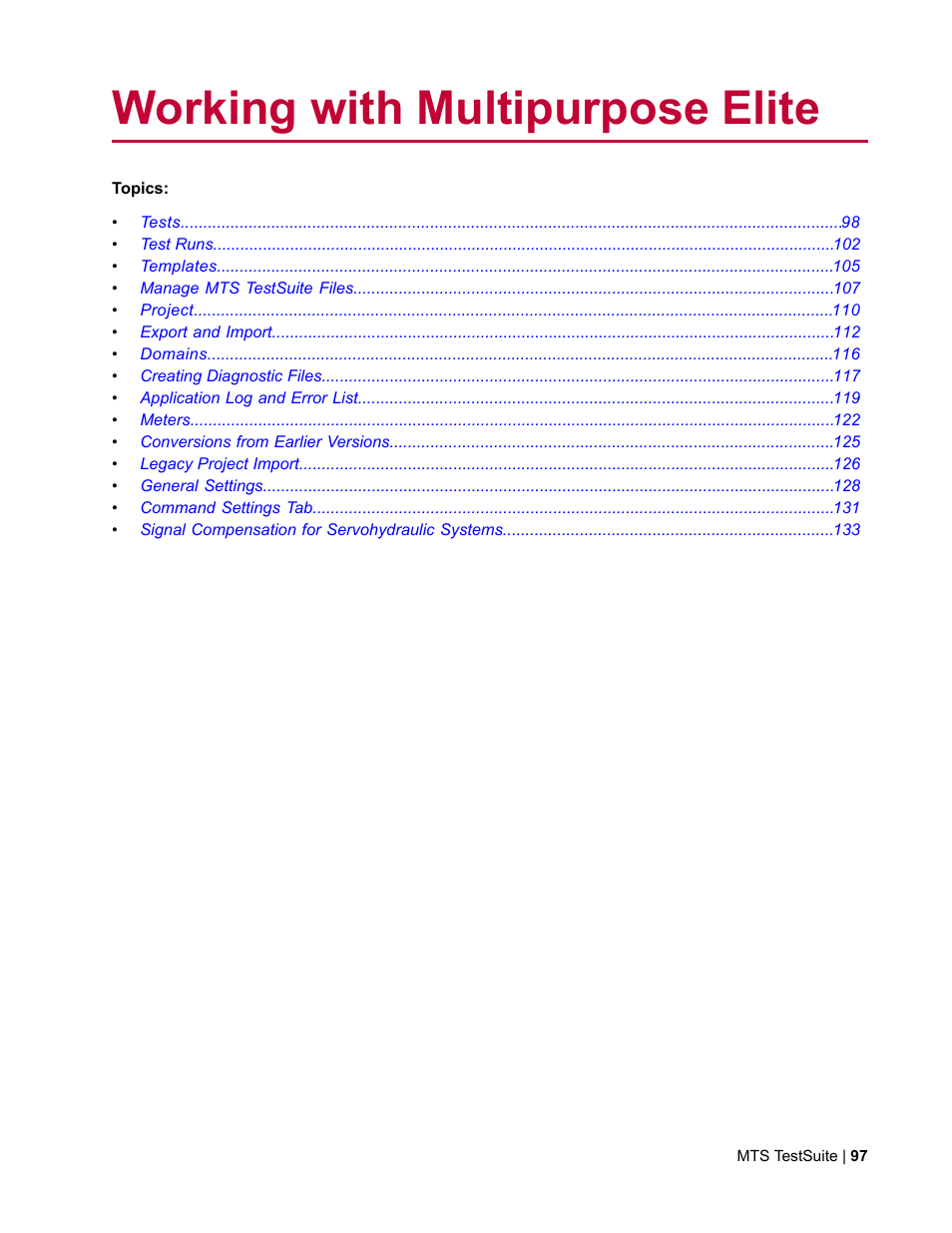 Working with multipurpose elite | MTS Multipurpose Elite User Manual | Page 97 / 662