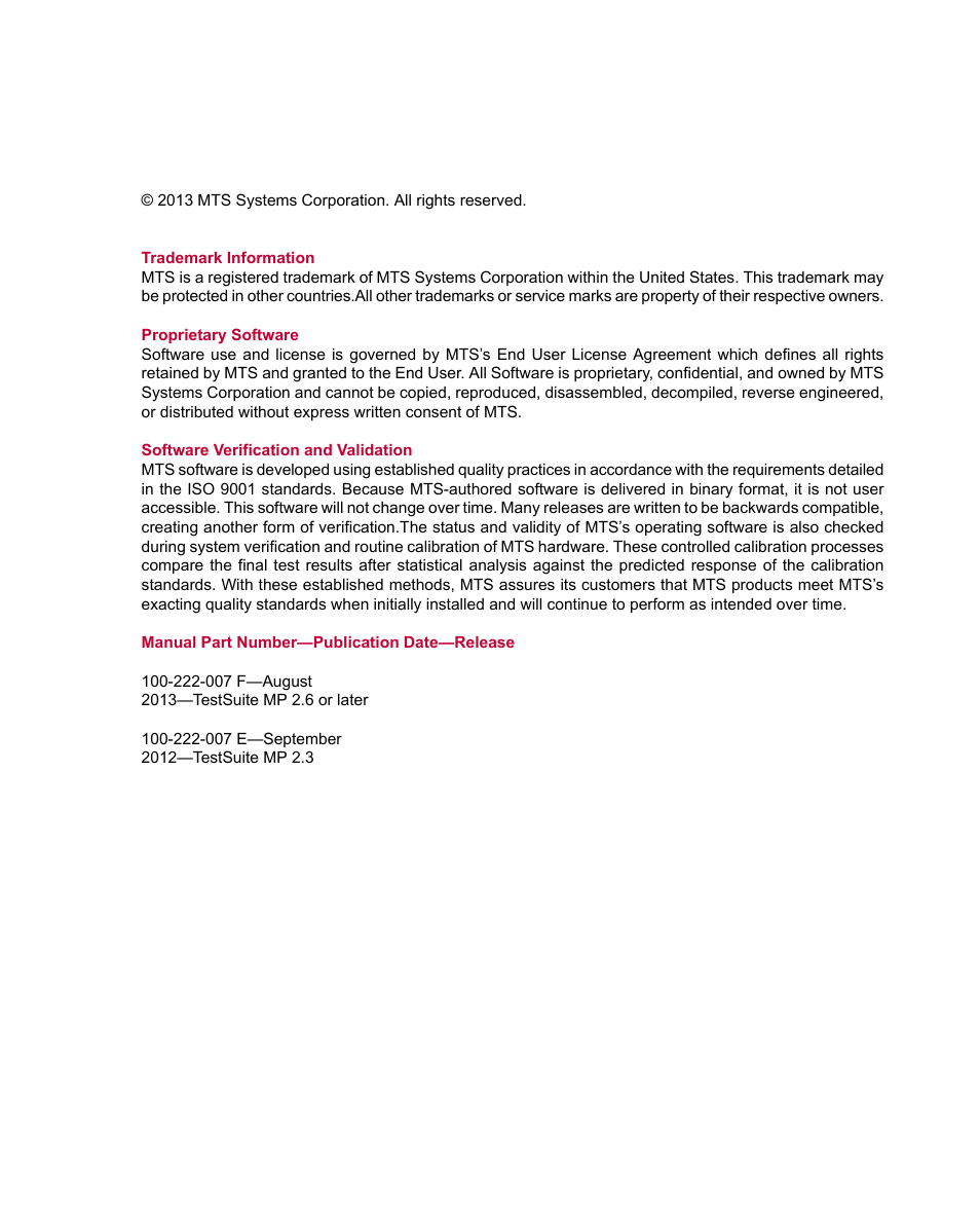 MTS Multipurpose Getting Started User Manual | Page 2 / 16