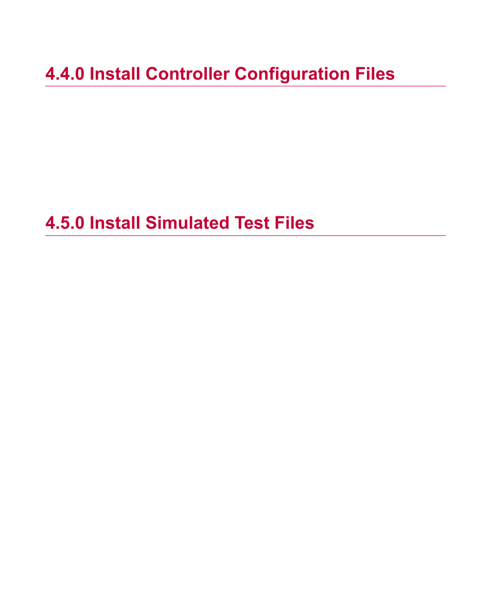 0 install controller configuration files, 0 install simulated test files, Install controller configuration files | Install simulated test files | MTS Multipurpose Simulated User Manual | Page 27 / 100
