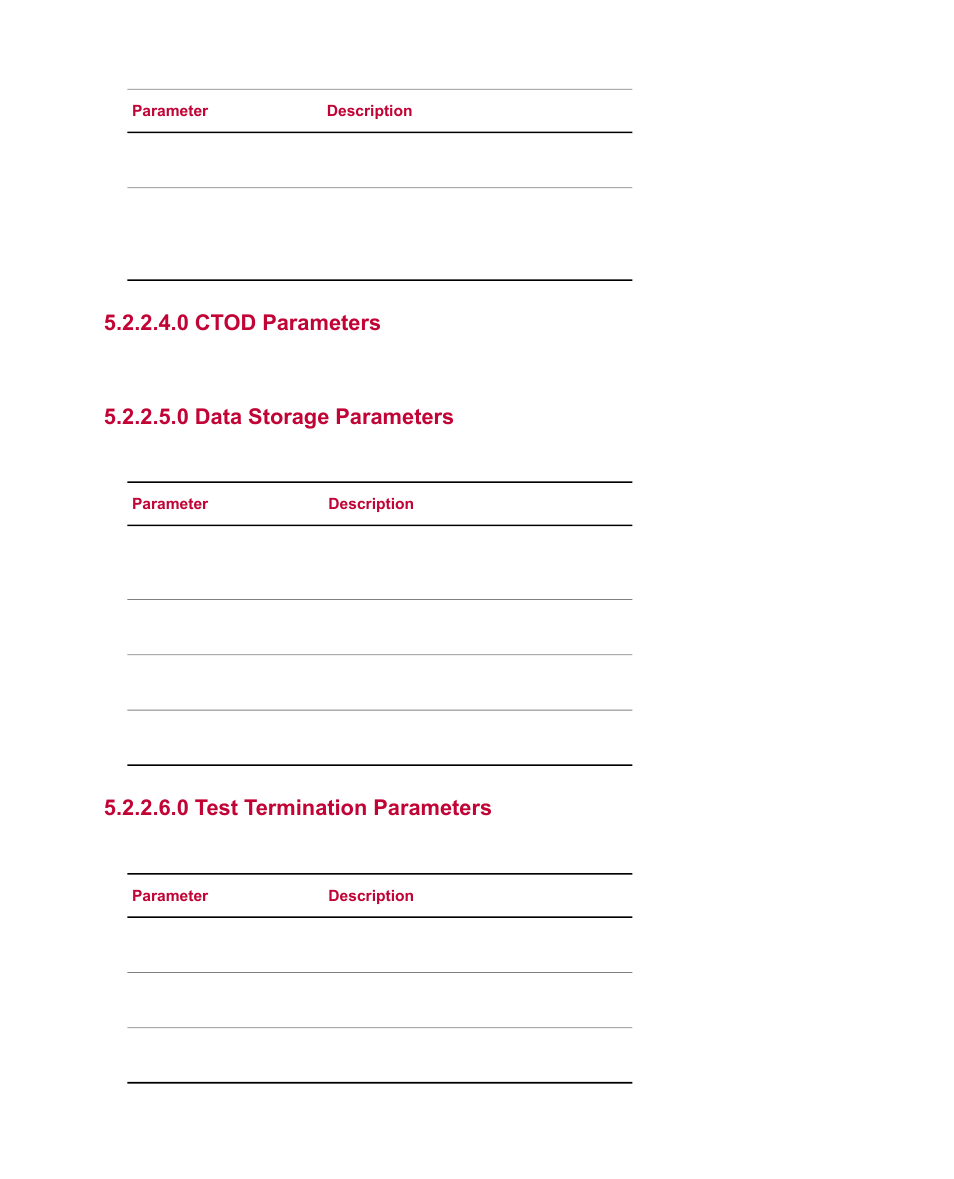0 ctod parameters, 0 data storage parameters, 0 test termination parameters | MTS Multipurpose Simulated User Manual | Page 34 / 100
