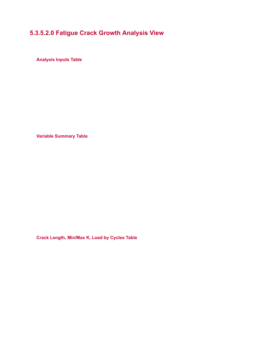 0 fatigue crack growth analysis view | MTS Multipurpose Simulated User Manual | Page 54 / 100