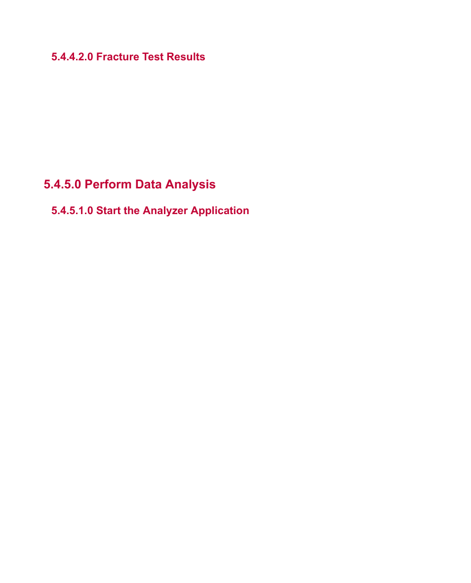 0 fracture test results, 0 perform data analysis, 0 start the analyzer application | MTS Multipurpose Simulated User Manual | Page 66 / 100