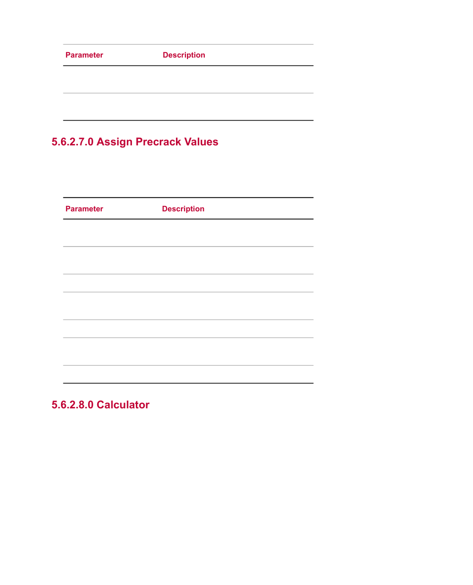 0 assign precrack values, 0 calculator | MTS Multipurpose Simulated User Manual | Page 90 / 100