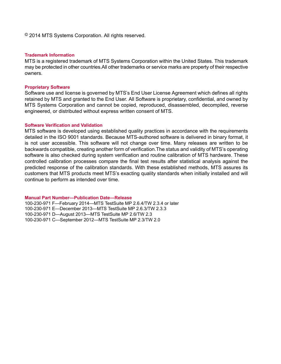 MTS Reporter Add-In User Manual | Page 2 / 38