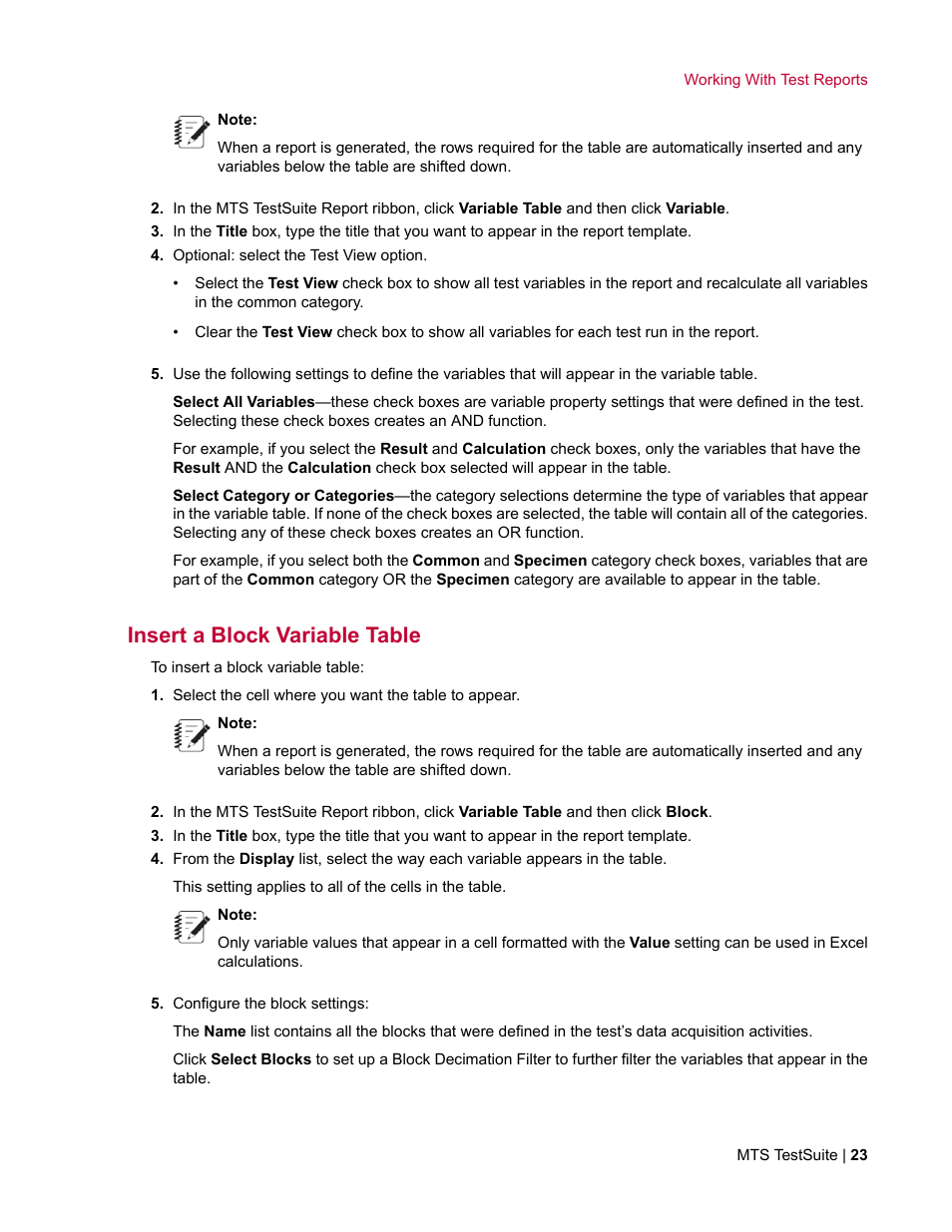 Insert a block variable table | MTS Reporter Add-In User Manual | Page 23 / 38
