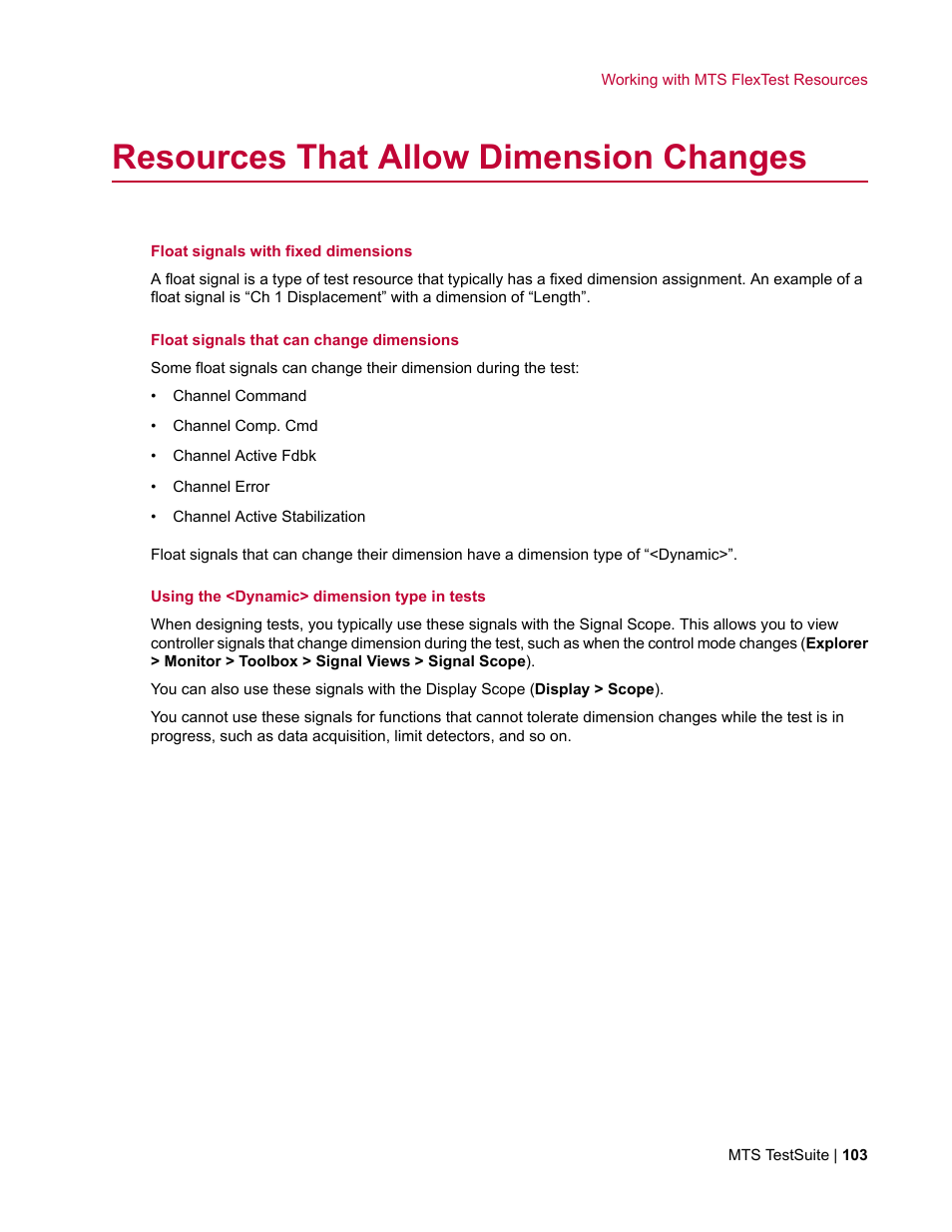 Resources that allow dimension changes | MTS TW Elite User Manual | Page 103 / 132