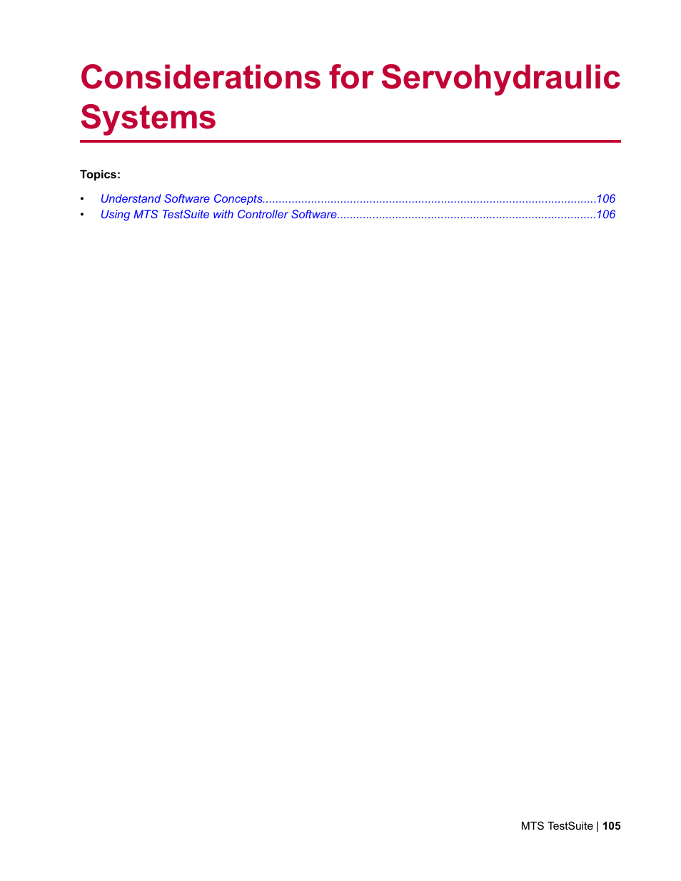 Considerations for servohydraulic systems | MTS TW Elite User Manual | Page 105 / 132