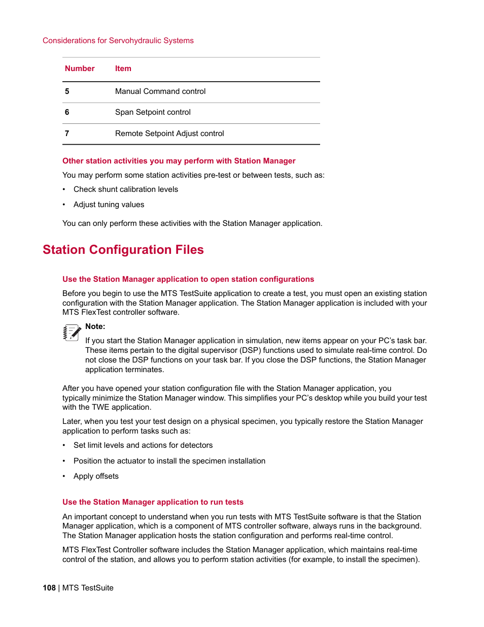 Station configuration files | MTS TW Elite User Manual | Page 108 / 132