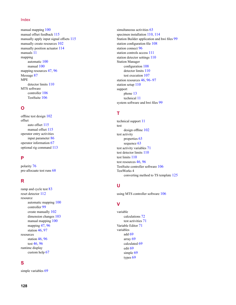 MTS TW Elite User Manual | Page 128 / 132