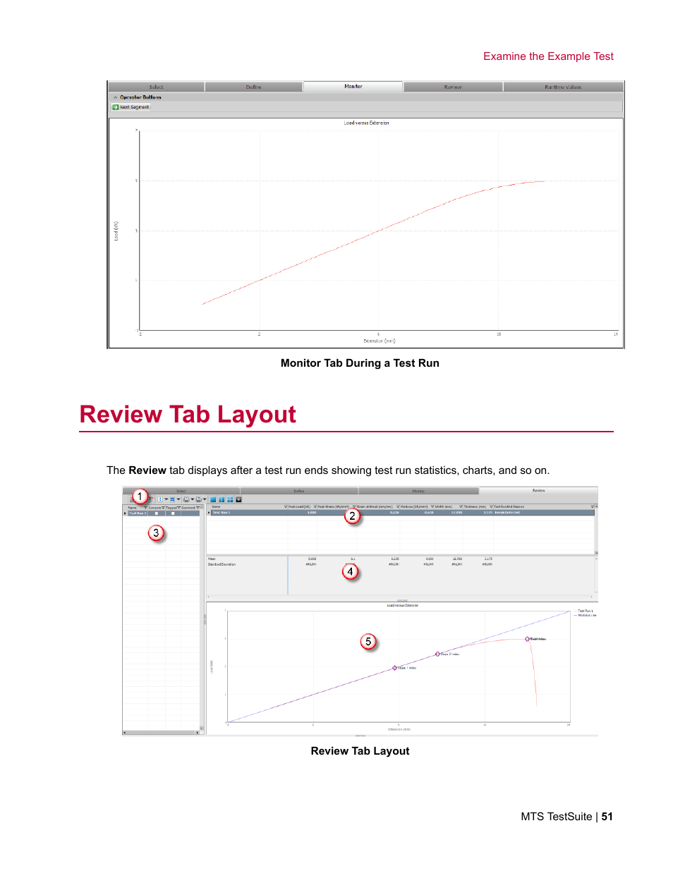 Review tab layout | MTS TW Elite User Manual | Page 51 / 132