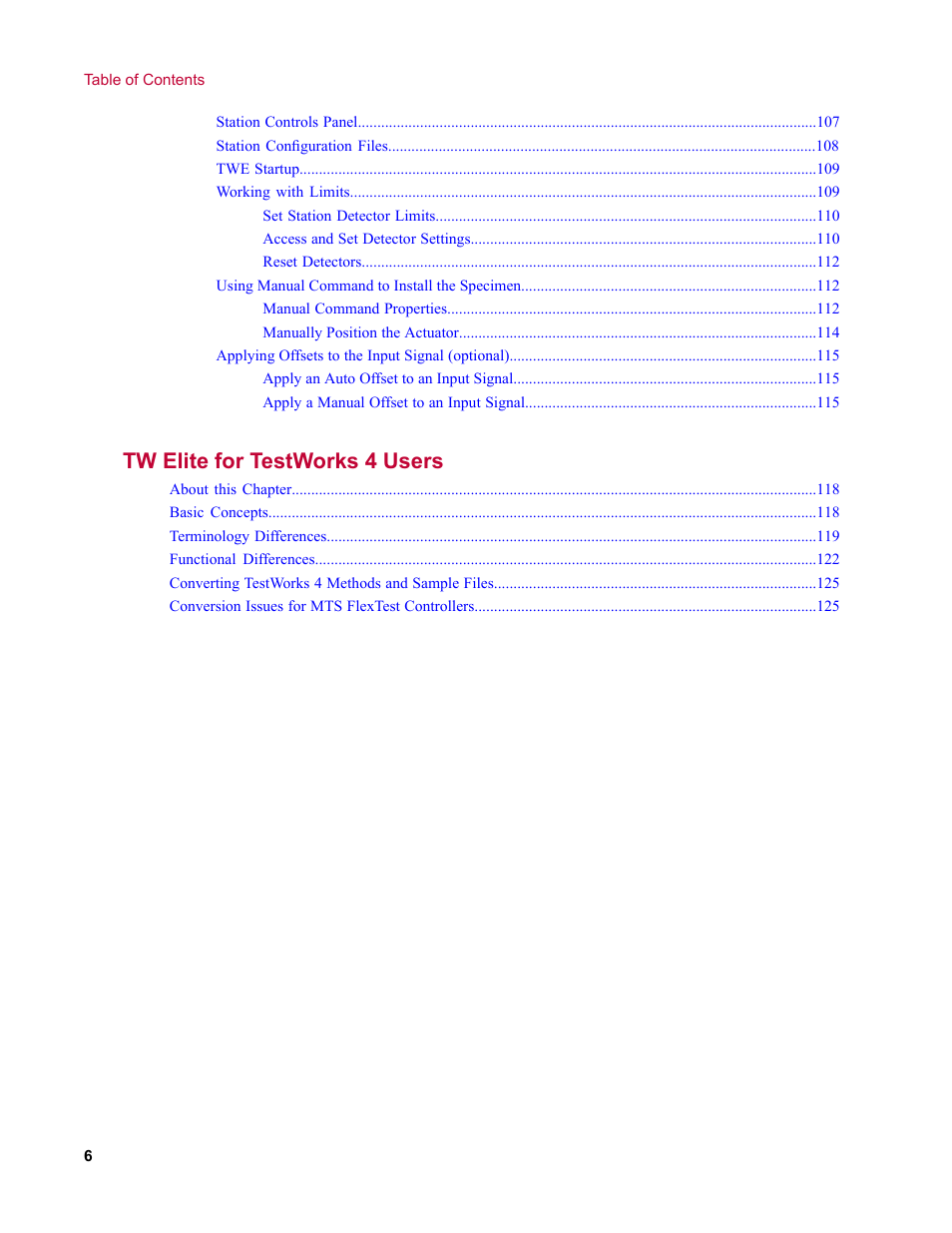 Tw elite for testworks 4 users | MTS TW Elite User Manual | Page 6 / 132