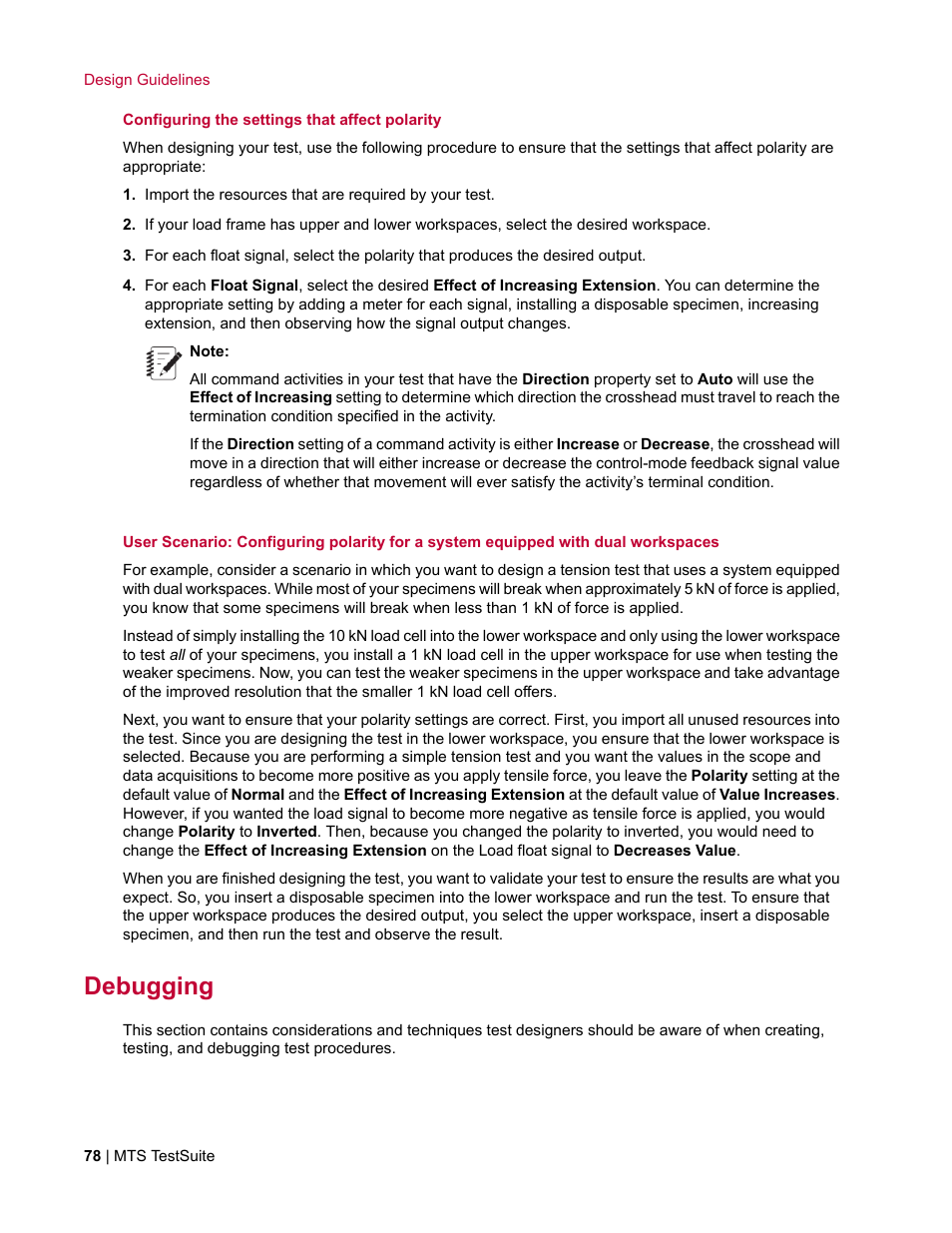 Debugging | MTS TW Elite User Manual | Page 78 / 132