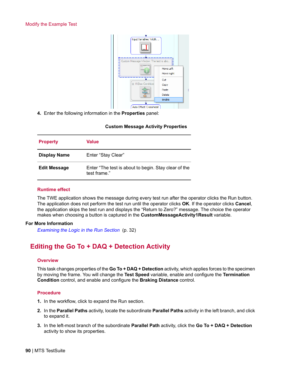 Editing the go to + daq + detection activity | MTS TW Elite User Manual | Page 90 / 132