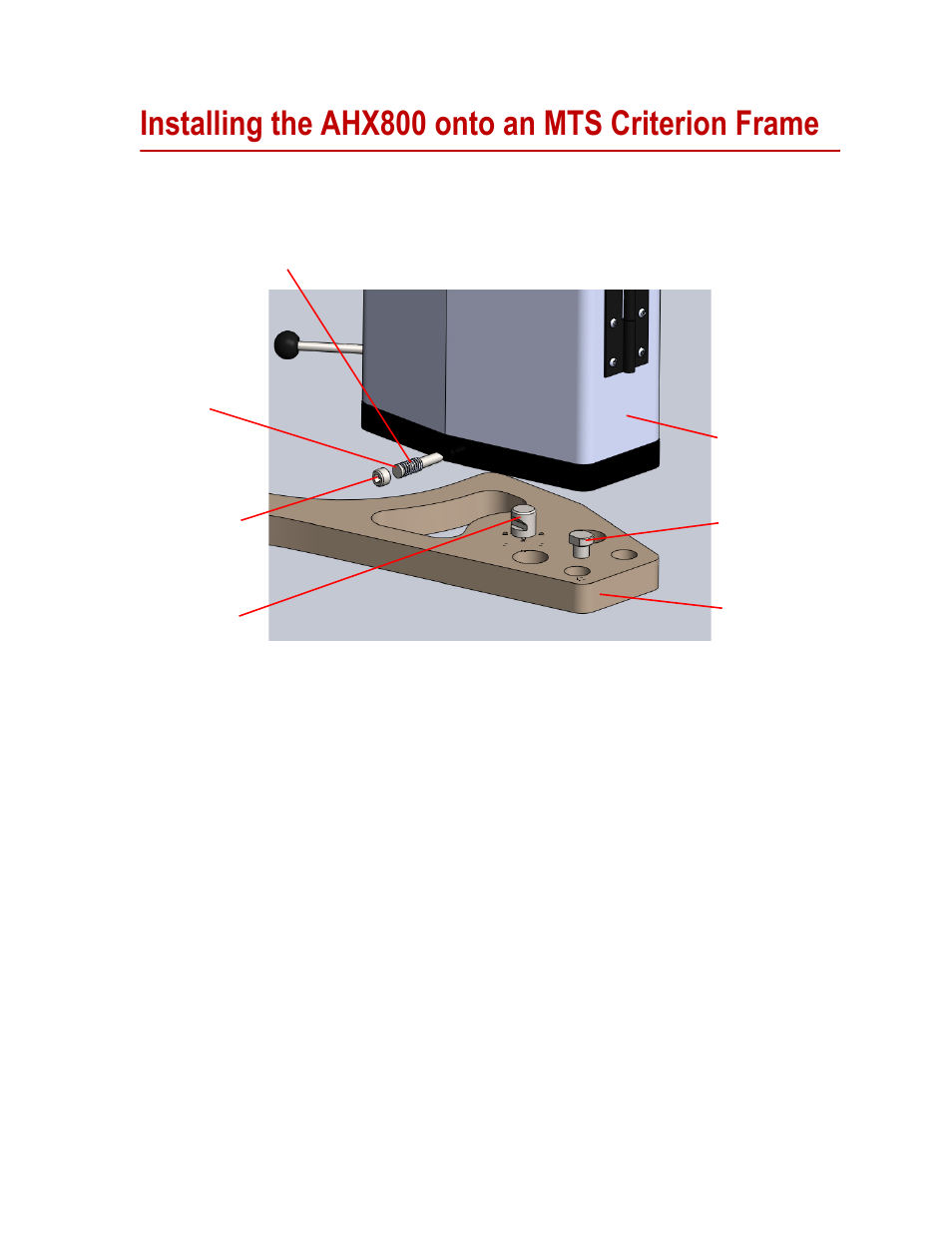Installing the ahx800 onto an mts criterion frame | MTS AHX800 High Elongation Extensometer User Manual | Page 11 / 24