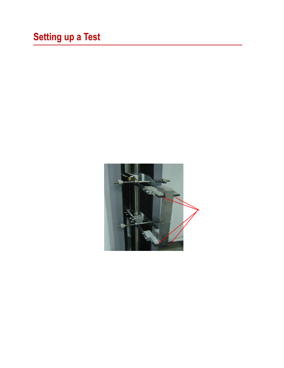 Setting up a test, Setting up a test 16 | MTS AHX800 High Elongation Extensometer User Manual | Page 16 / 24