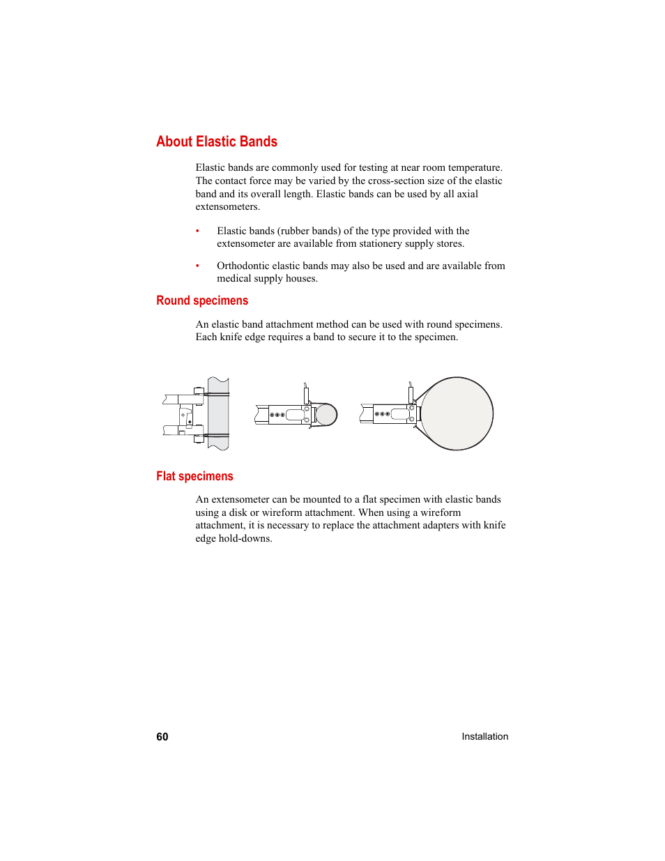 About elastic bands, About elastic bands 60 | MTS Axial Extensometers User Manual | Page 60 / 64