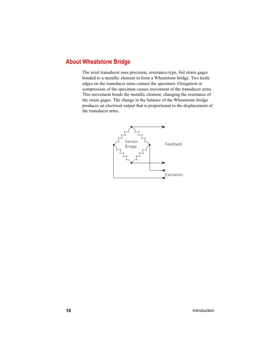 About wheatstone bridge, About wheatstone bridge 18 | MTS Clip-On Gages User Manual | Page 18 / 36
